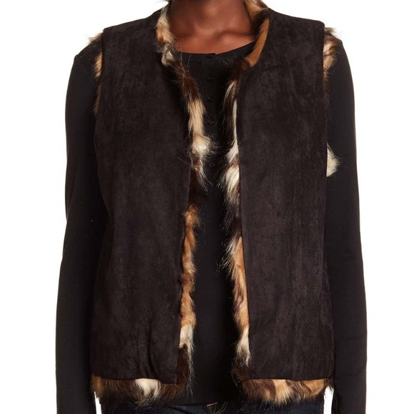 NWOT Faux Fur Reversible Vest by Vintage Havana Sm - Picture 3 of 5